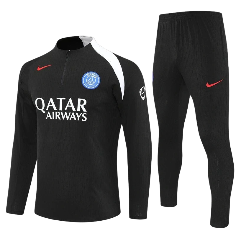 25-26 PSG Training Kit (Sweatshirt+Pants) Black - Image 4