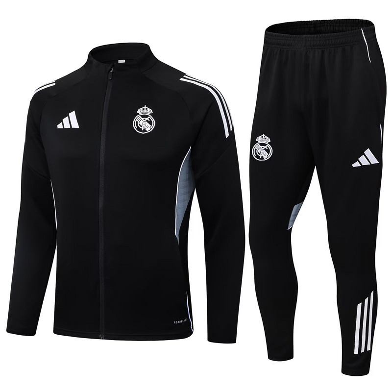 25-26 Real Madrid Black Football Tracksuits Long Jacket Suits - Image 4