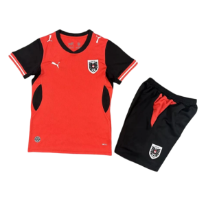 Austria World Cup 2026 Home Kids Short Sleeve Kit & Jersey + Shorts Fan Version