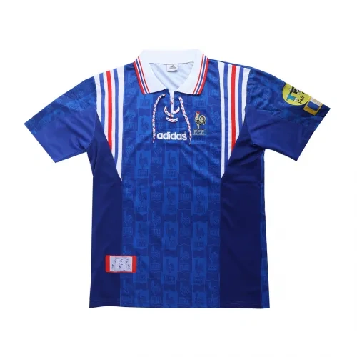 1996 France Retro Jersey Home Euro Cup - Image 4