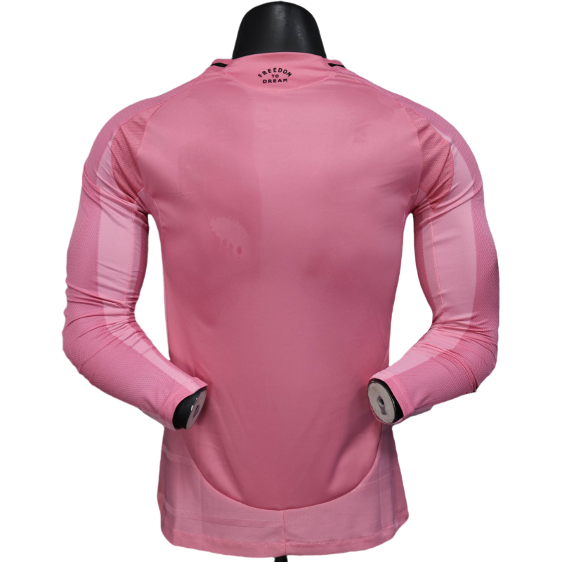 Inter Miami CF Home Pink Soccer Jersey Player Version Shirt Long sleeve 2025-26 - Image 5