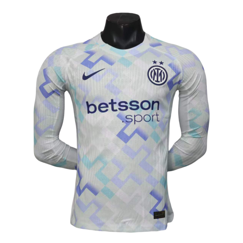 Inter Milan Away Shirt SOccer Jersey Long Sleeve Player Version 25-26 - Image 4