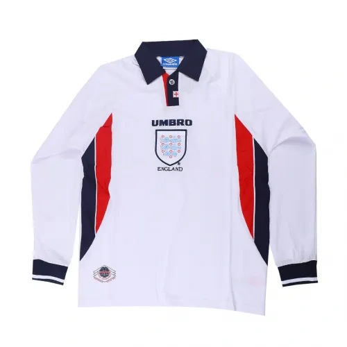 1998 England Retro Long Sleeve Jersey Home Replica World Cup - Image 4