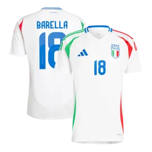 Italy Away Jersey BARELLA #18 CHIESA #14 DIMARCO #3 EURO 2024