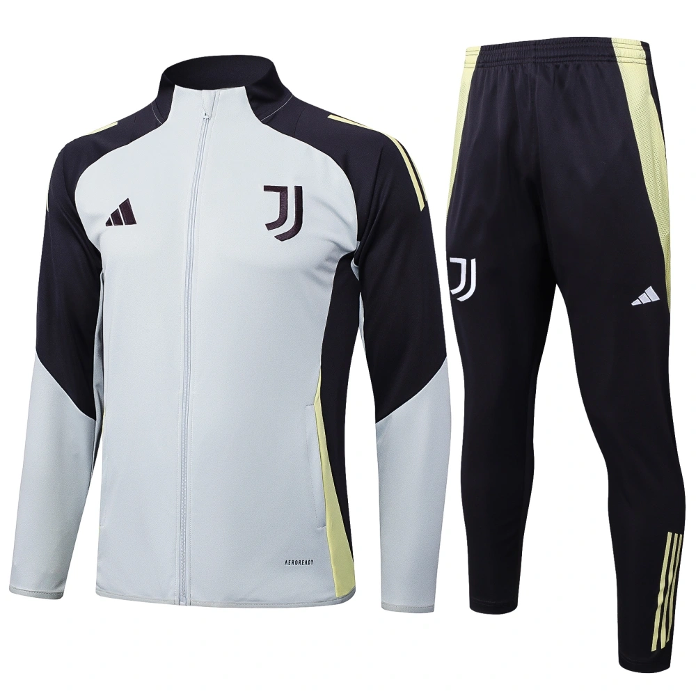 Juventus Training Kit (jacket+Pants) Light Grey 2025-26 - Image 4