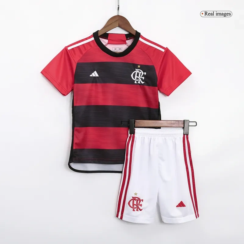 Kids CR Flamengo 2023/24 Home Jersey Kit Replica - Image 5