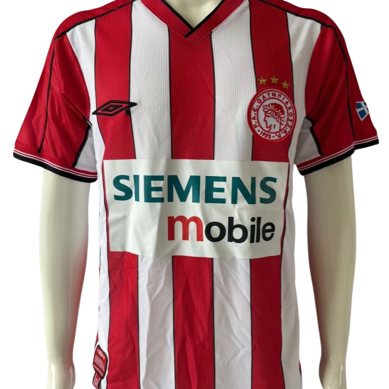 2002-2003 0lympiacos Home Retro Soccer Jersey - Image 4