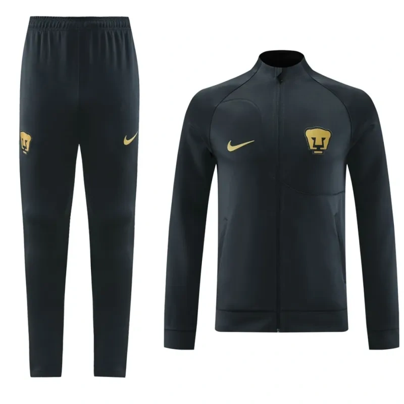 Pumas UNAM 2023/24 Training Kit Jacket+Pants Black - Image 4