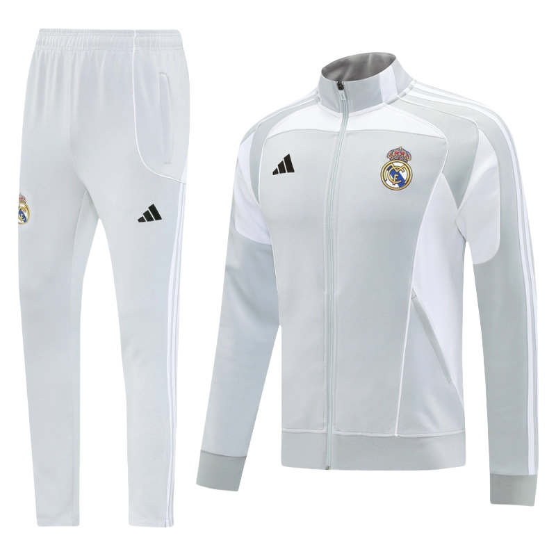 Real Madrid Training Kit White&Grey 2025-26 (Jacket+Pants) - Image 4
