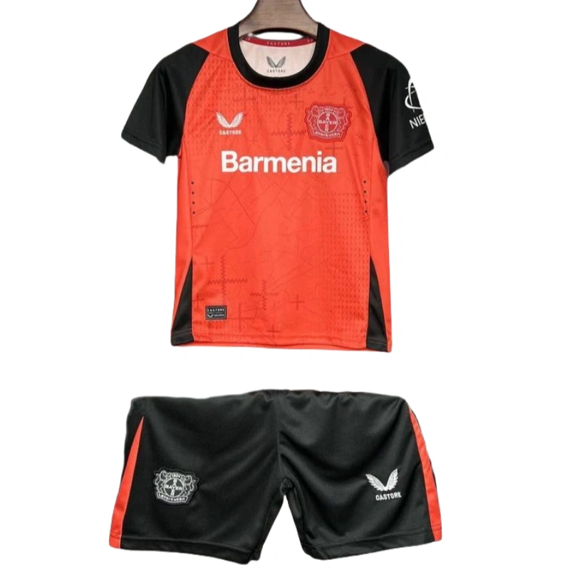 24-25 Bayer 04 Leverkusen Kids Kit Home Soccer Jersey - Image 4