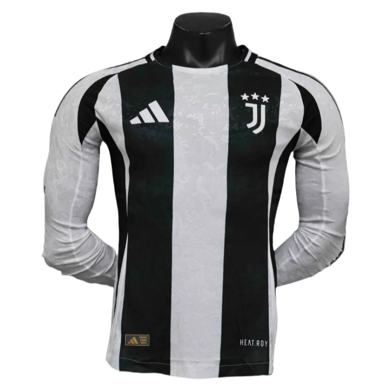 24-25 Juventus Home Soccer Jersey Player Version Long Sleeve - Image 4