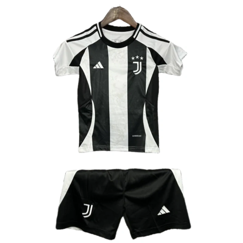 24-25 Juventus Home Soccer Kids Kit Jersey+Shorts - Image 4