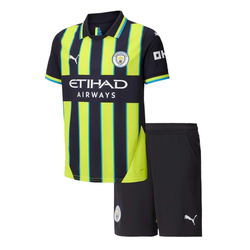 24-25 Manchester City Away Kids Kit Jersey+Shorts - Image 4