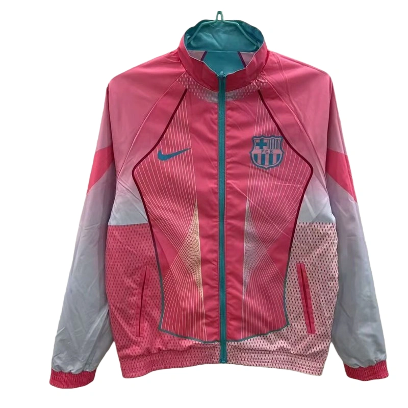25-26 Barcelona Pink&Blue Training Windbreaker Double-Sided Jackets - Image 5