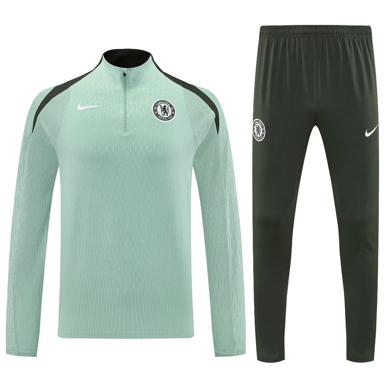 25-26 Chelsea Green Training Kits Long Football Track suits - Image 4