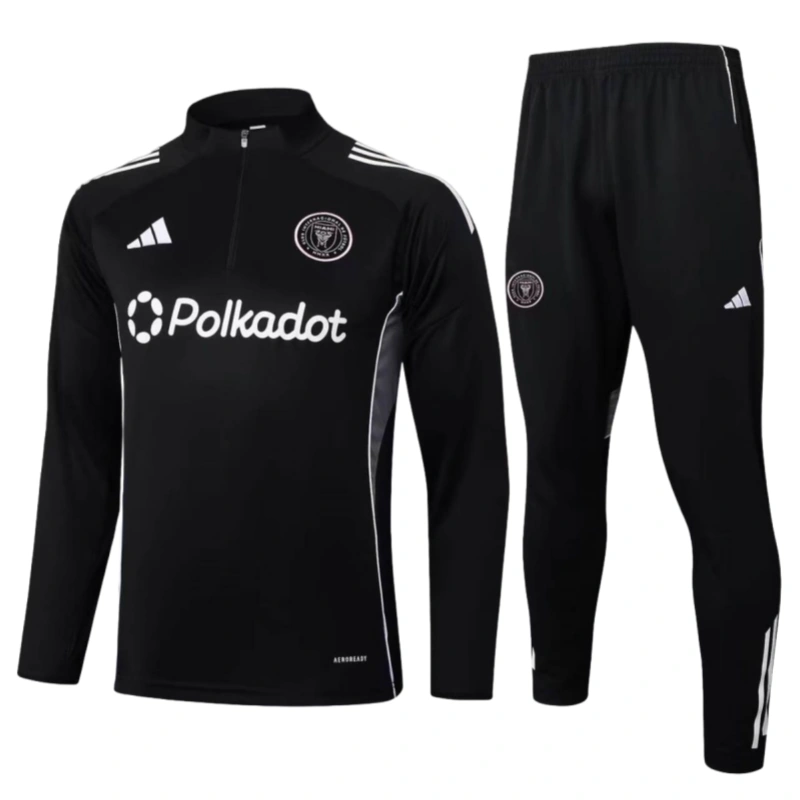 25-26 Inter Miami Black Training Kits Long Football Tracksuits - Image 4