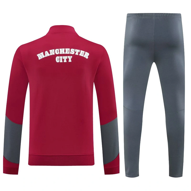 25-26 Manchester City Red Football Tracksuits Long Jacket Suits - Image 5