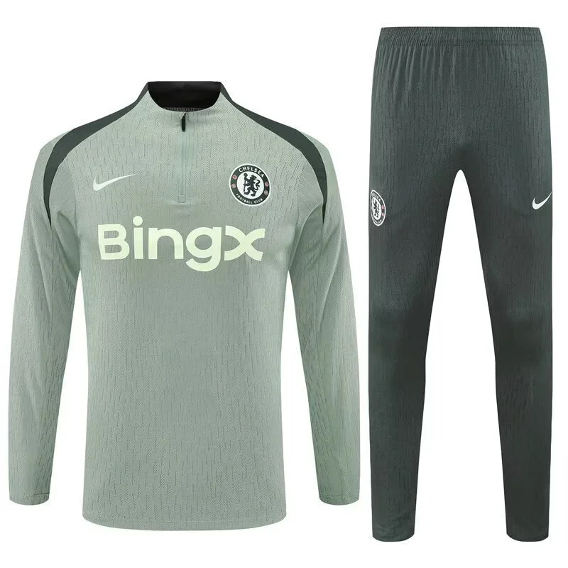 Chelsea Authentic Training Kit (sweatshirt+Pants) Light Green 2025-26 Player Version - Image 4