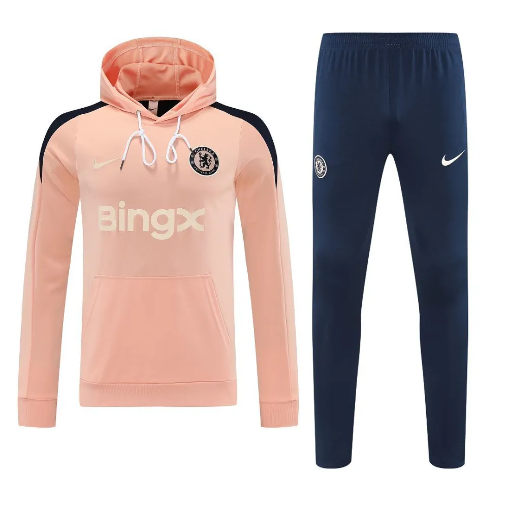 Chelsea Hoodie Training Kit (Sweatshirt+Pants) Orange 2025-26 - Image 4