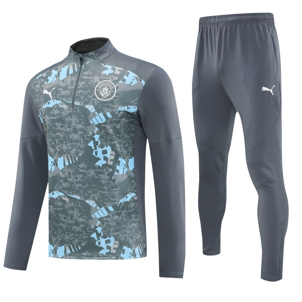 Manchester City Authentic Training Kit (Sweatshirt+Pants)Grey 2025-26 - Image 4