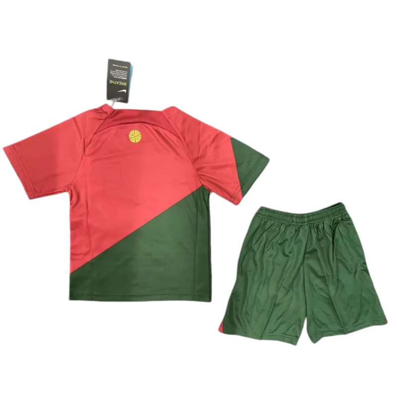 2022 Portugal Home Retro Kids Football jersey Kit Fan Version - Image 5