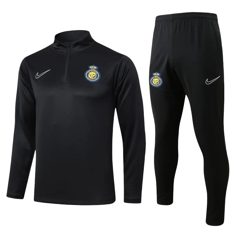 2024/2025 Al-Nassr Half-Pull Training Suit Black Football Shirt - Image 4