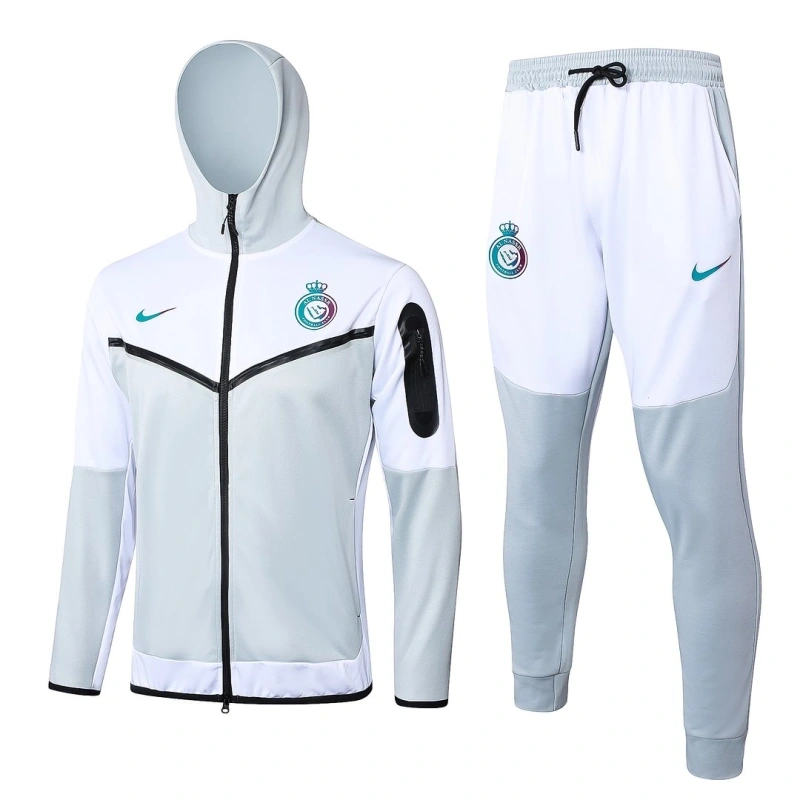 2024/2025 Al-Nassr Long Zipped Jacket Light Grey Football Shirt - Image 4