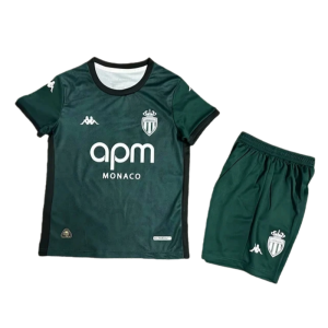 2024-25 AS Monaco Away Kids Soccer jersey Fan version Kit