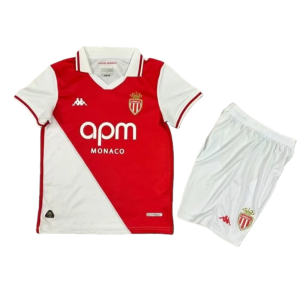 2024-25 AS Monaco Home Kids Soccer jersey Fan version Kit