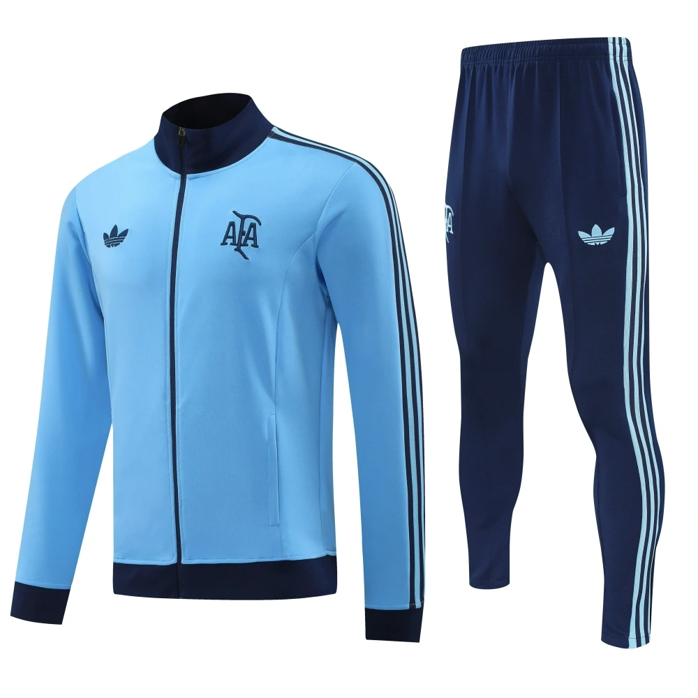 2025-26 Argentina Football jersey Training Kit (jacket+Pants) Blue - Image 4
