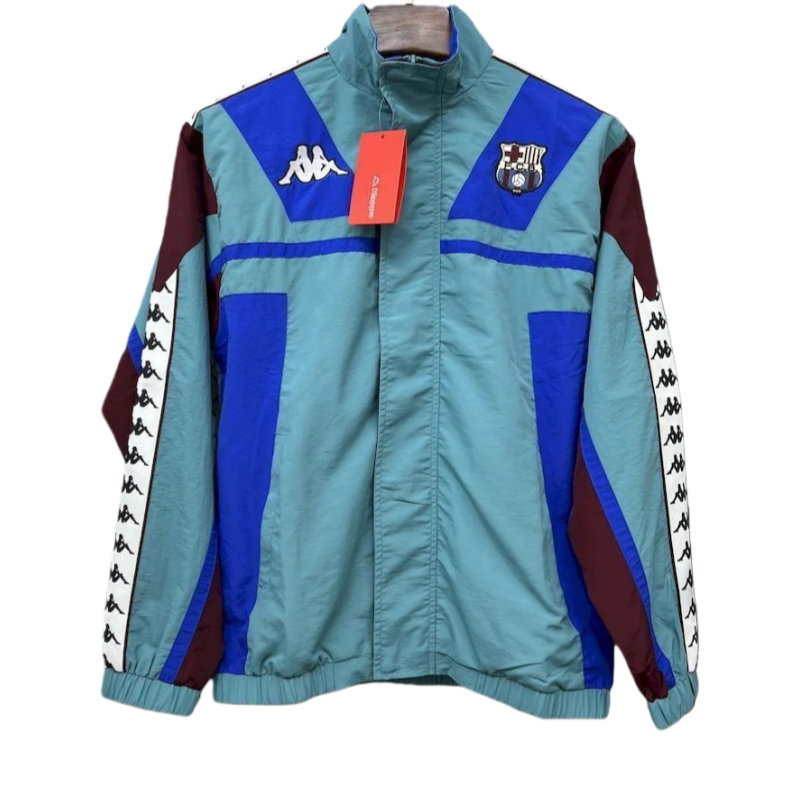 2025-26 Barcelona Retro Training Windbreaker jacket Green - Image 4