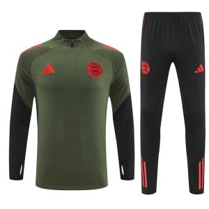 2025-26 Bayern Munich Green Training Kits Long Football Track suits