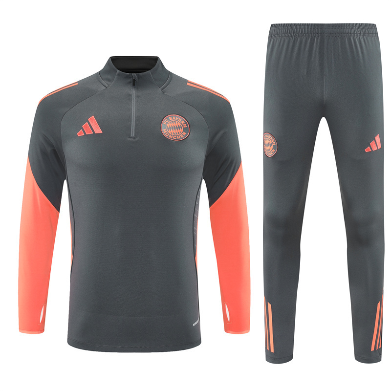 2025-26 Bayern Munich Grey Training Kits Long Football Track suits