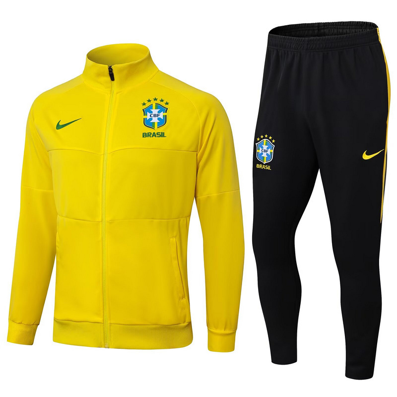 2025-26 Brazil Football jersey Training Kit (jacket+Pants) Yellow 2025 - Image 4