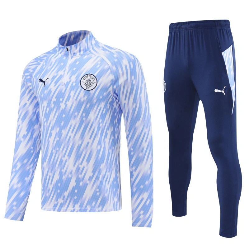 2025-26 Manchester City Training Kit (Sweatshirt+Pants) Blue - Image 4