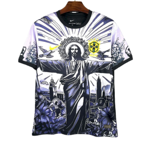 2025 Brazil Cristo Redentor White&Black Special Edition Football Shirt -Fan edition