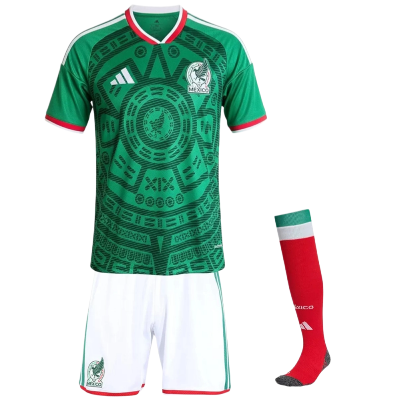 2026 World Cup Mexico Home Kids Full Kit Football jersey Fan edition - Image 4
