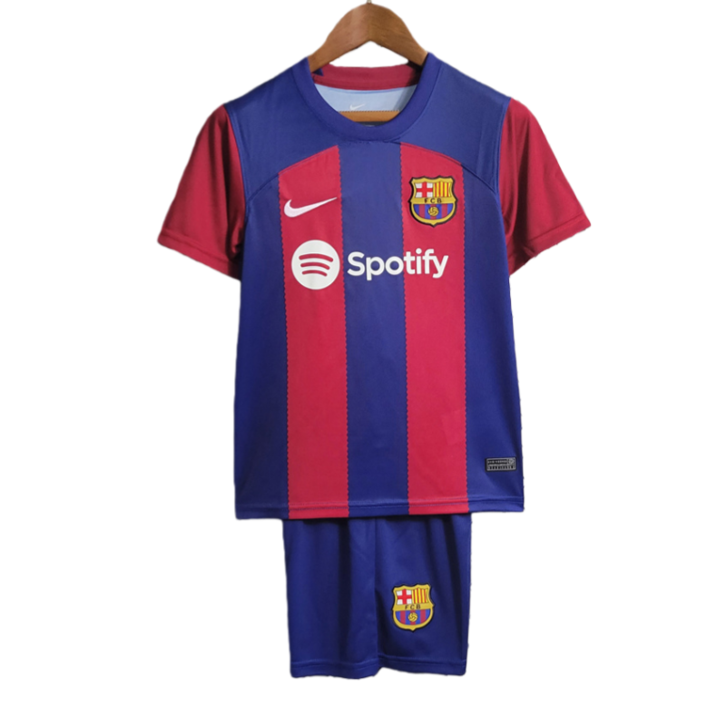 23-24 Barcelona Home Kids Football Jersey Kit