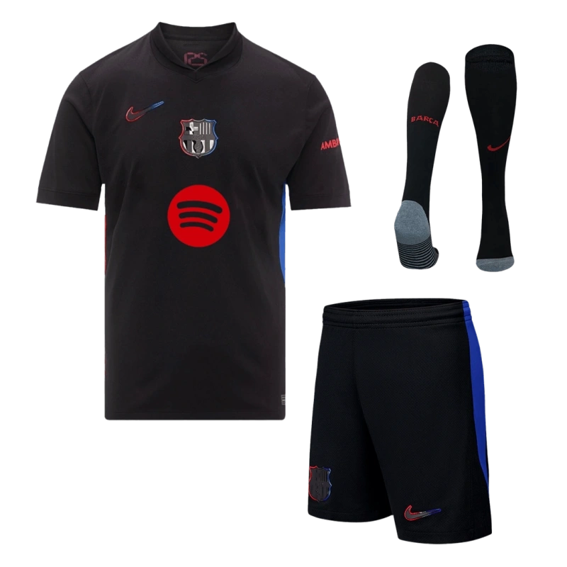 Barcelona Away Custom Full Soccer Kit 2024-25 - Spotify Logo Without Text