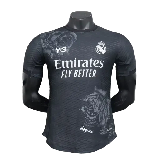 2023-24 Real Madrid Y-3 Fourth Jersey Black Player Version
