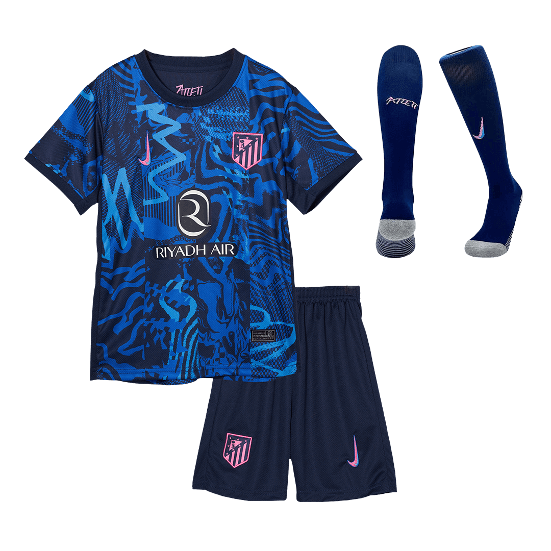 Kids Atletico Madrid Custom Third Away Full Soccer Kits 2024-25